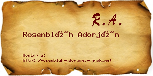 Rosenblüh Adorján névjegykártya
